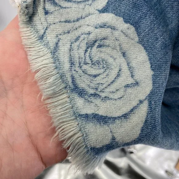 One X Oneteaspoon Lead rose mini dress size medium off on shoulder denim - Picture 9 of 12